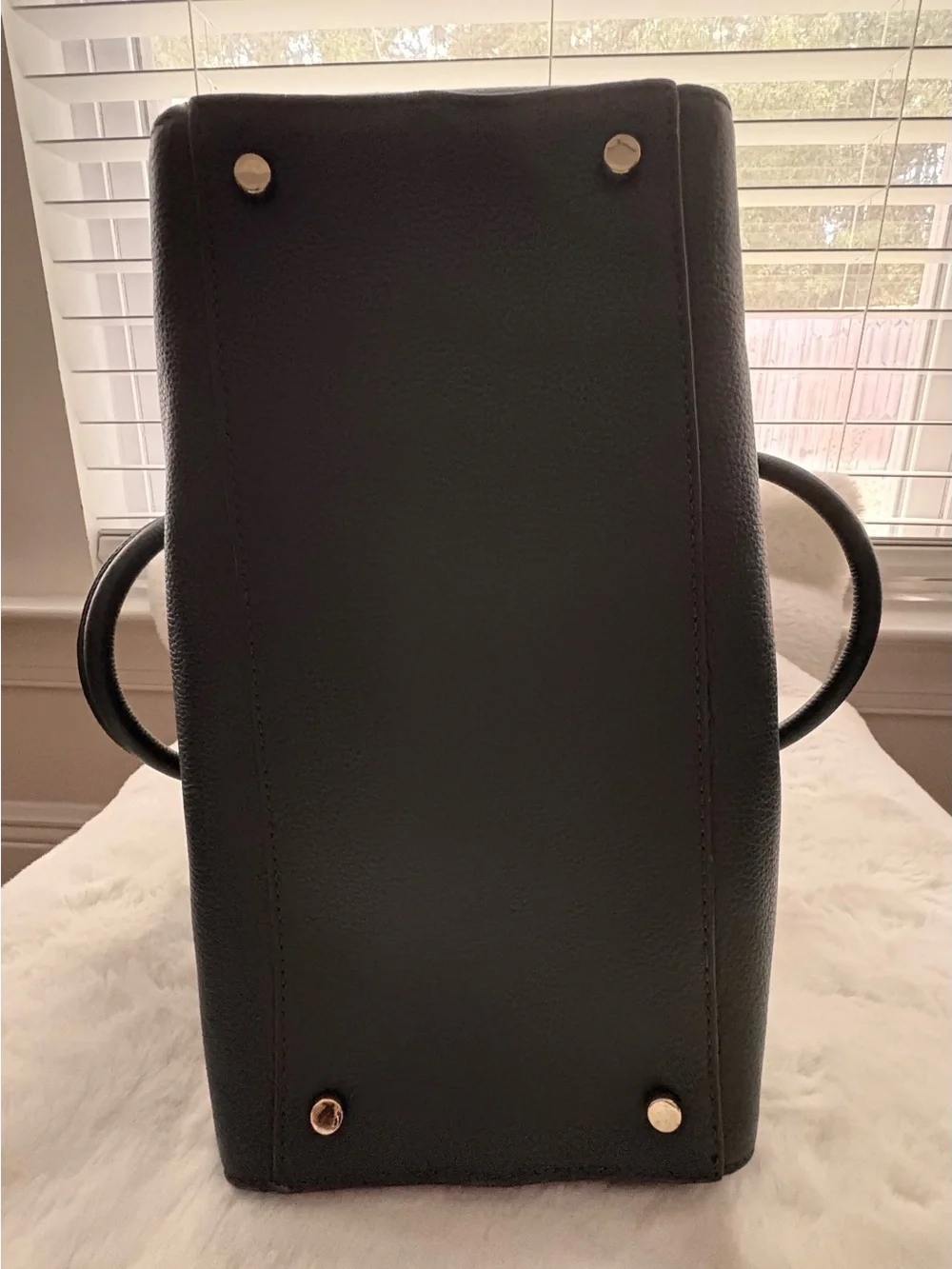 Kate Spade Larchmont Avenue Reiley Satchel Leather Bag Dark Evergreen Green